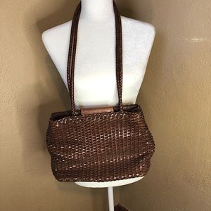 Talbot Woven Leather Shoulder Bag Purse